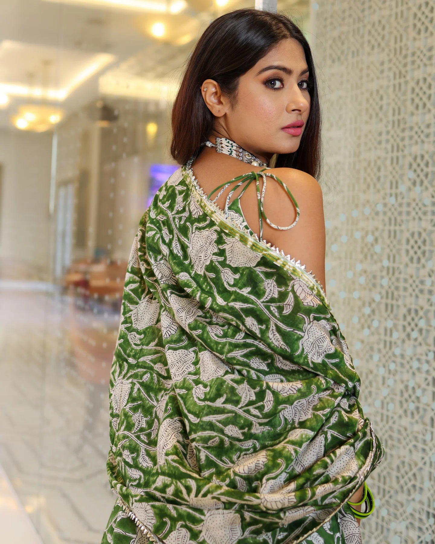 Green Butterfly Sharara Set