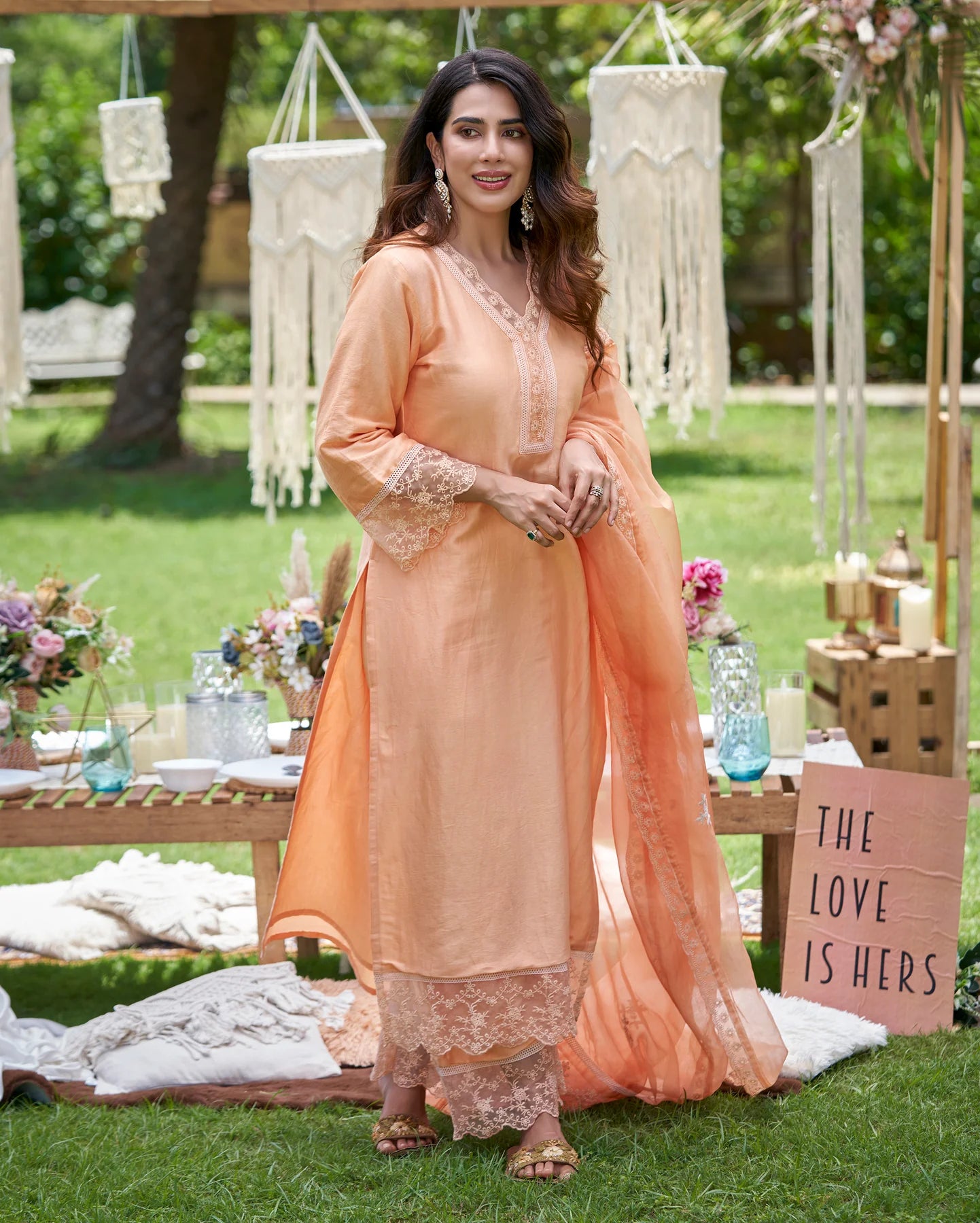 Viyan Chanderi Kurta Set