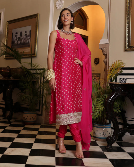Nira Bandhani Kurta Set