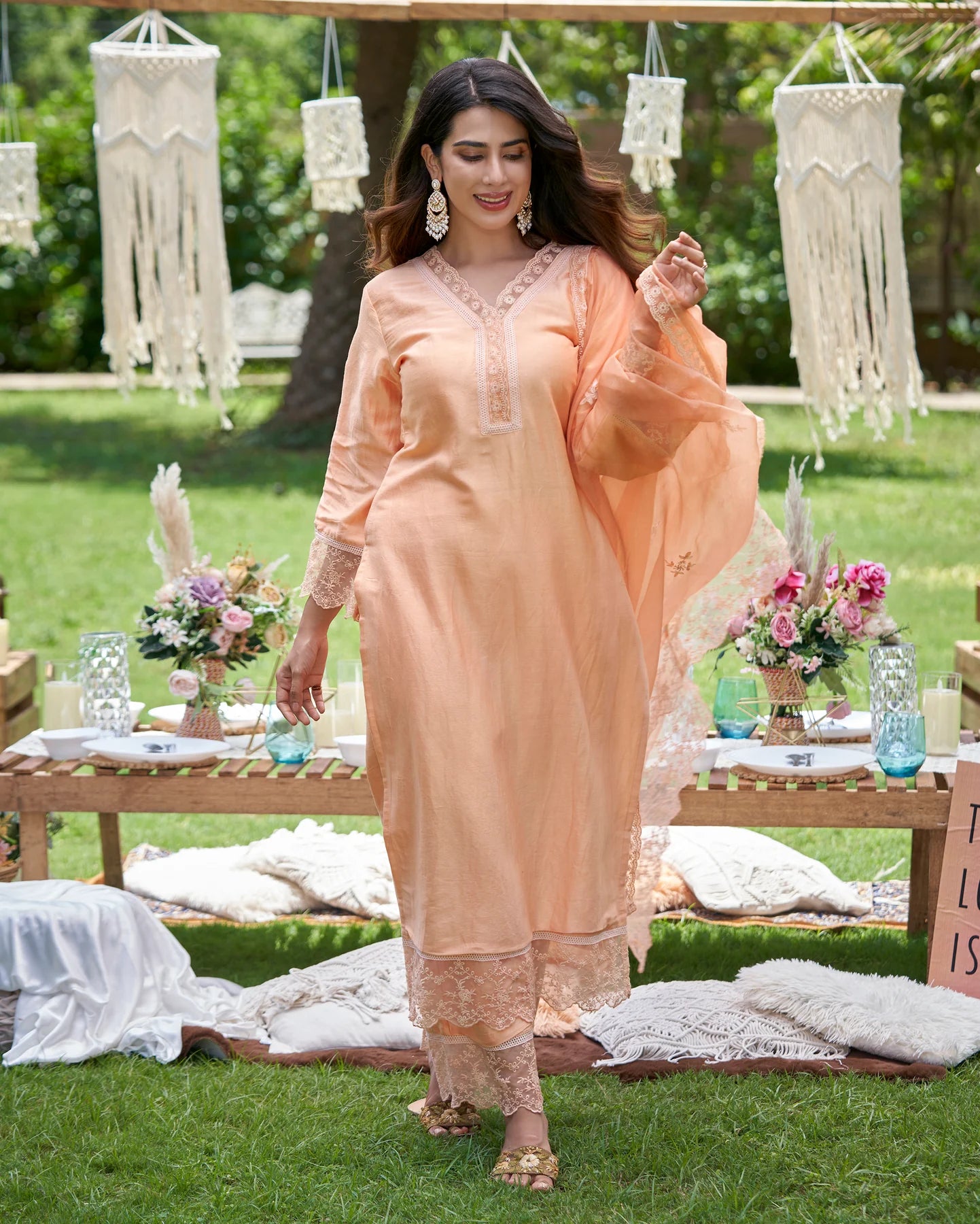Viyan Chanderi Kurta Set