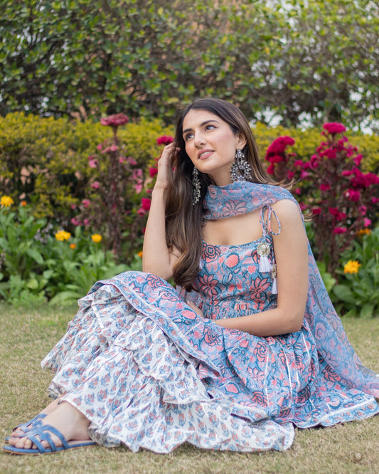 Blue Heaven Sharara Set