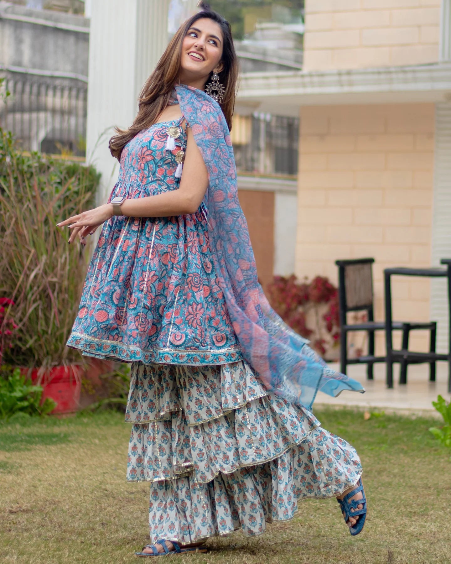 Blue Heaven Sharara Set