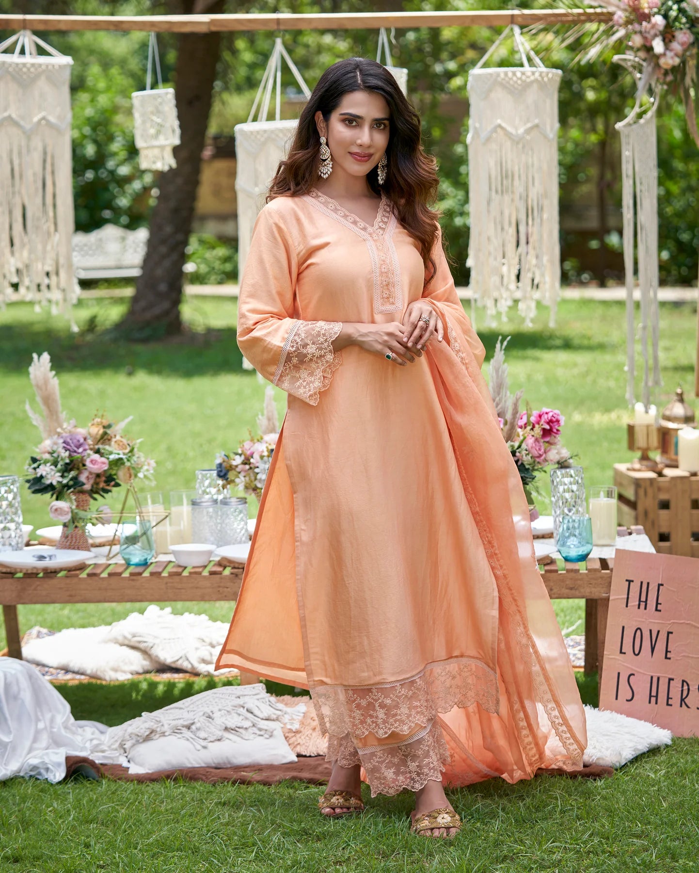 Viyan Chanderi Kurta Set