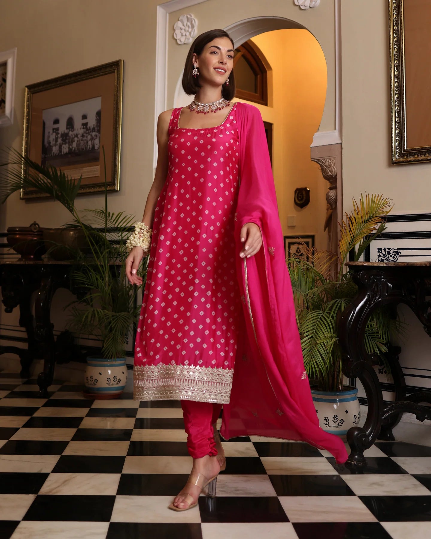 Nira Bandhani Kurta Set